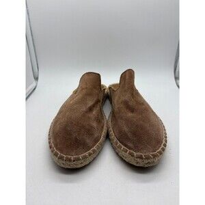Ubuntu Life Womens Size 8 Brown Suede Leather Beaded Espadrille Mule Slides Shoe